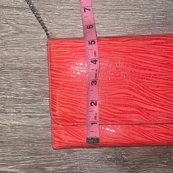 CARLOS FALCHI FATTO A MANO WMN RED PINK ZEBRA SUEDE DESIGNER SHOULDER BAG CHAIN - Picture 4 of 9